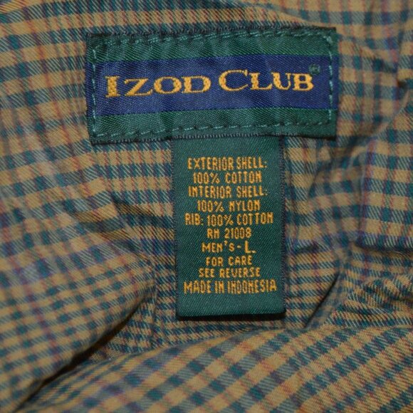 Vintage IZOD Club Pullover Windbreaker Golf Reversible Mens Large Plaid - Picture 8 of 10